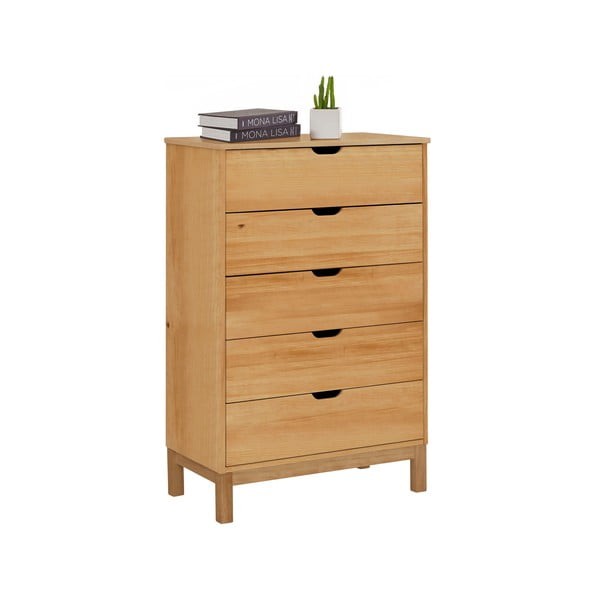 Natúr színű borovi fenyő magas komód 113x39 cm Post – Støraa-image-2