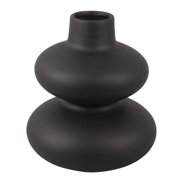 Circles fekete kerámia váza, magasság 19,4 cm - Karlsson