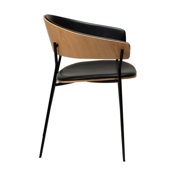 Fekete-világos natúr színű karfás étkezőfotel Crib – DAN-FORM Denmark-image-3