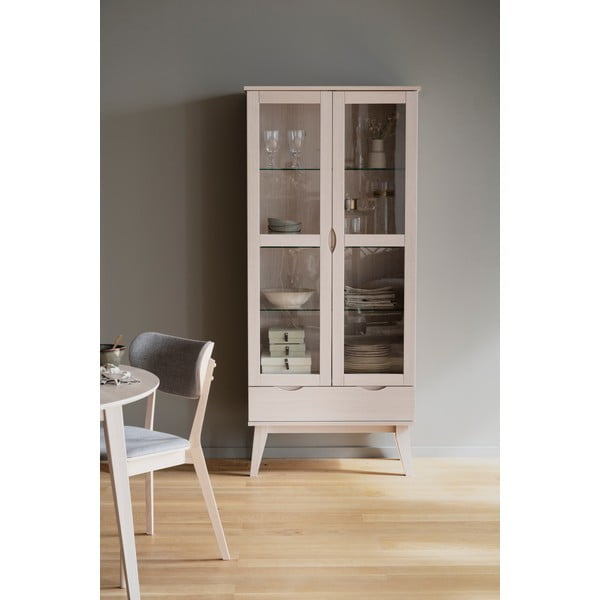 Natúr színű tölgyfa tálalószekrény 82x185 cm Filippa - Rowico-image-3