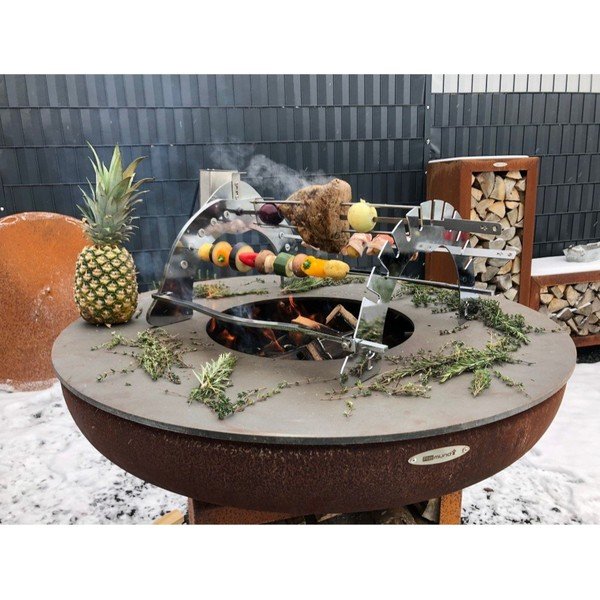 Rozsdamentes acél grillnyárs szett 3 db-os Rotisserie – Remundi-image-2