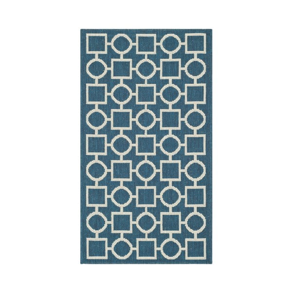 Capri kék-bézs kültérre is alkalmas szőnyeg, 60 x 109 cm - Safavieh