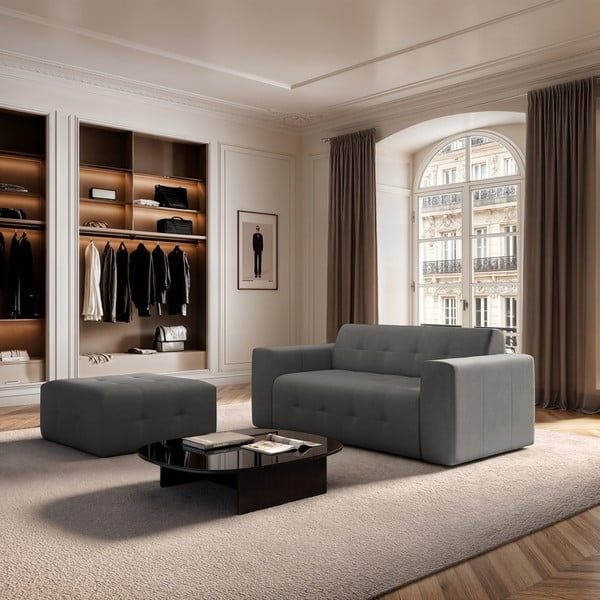 Szürke bársony lábtartó Tuil – Rodier-image-1