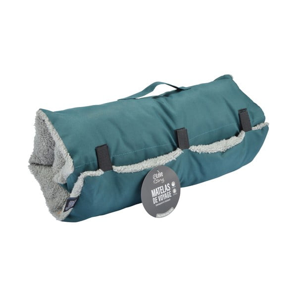 Kék sherpa utazó fekhely kutyáknak 80x50 cm Essentiel – Love Story