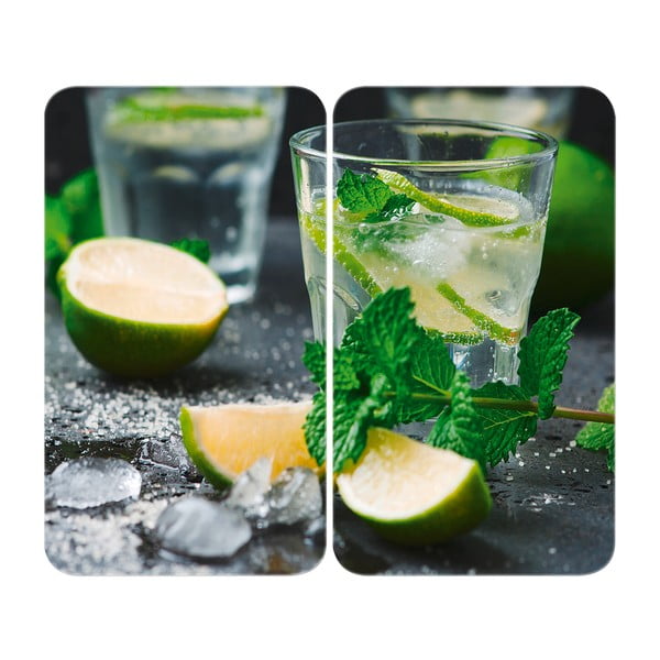 Edzett üveg tűzhely fedőlap szett 2 db-os 30x52 cm Mojitos – Wenko