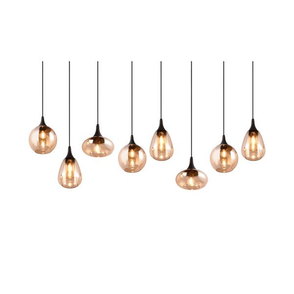 Fekete-narancssárga függőlámpa üveg búrával Lumina – Trio-image-2