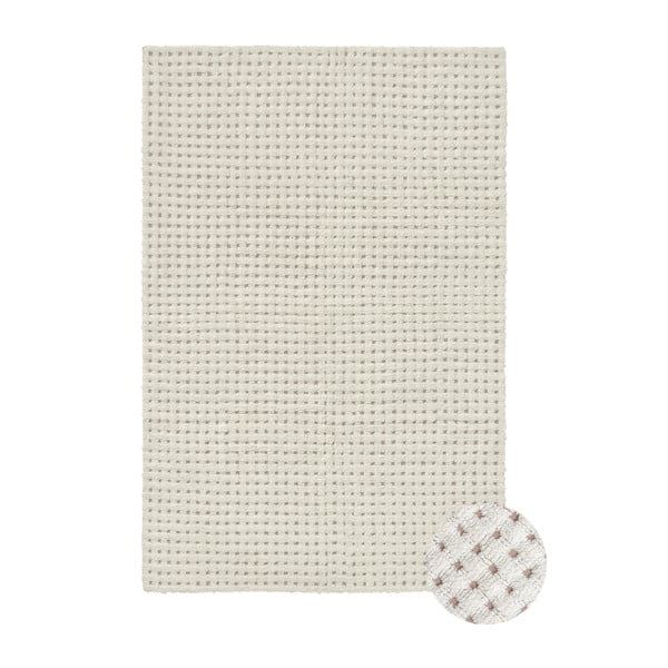 Elefántcsont színű mosható-kézi szövésű gyapjú szőnyeg 170x240 cm Unexpected Wool – Lorena Canals