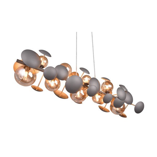 Szürke-aranyszínű függőlámpa üveg búrával Bubble – Trio Select-image-1