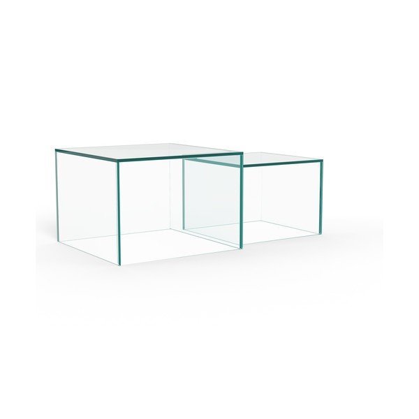 Üveg dohányzóasztal szett 2 db-os 50x50 cm Dice – Actona-image-4