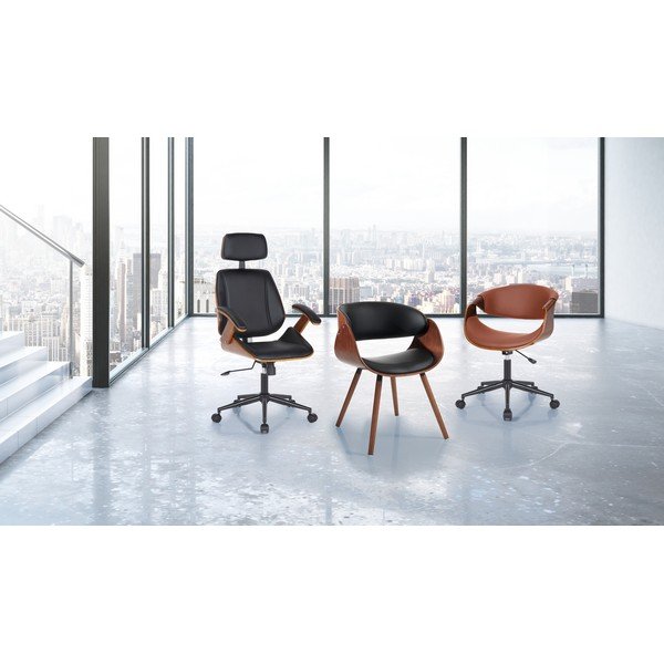 Fekete bőrutánzat irodai szék Visby – Tomasucci-image-2