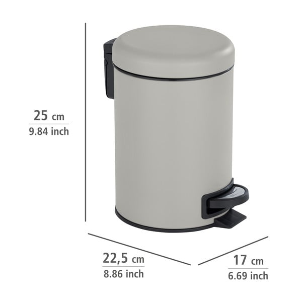 Leman szürke pedálos szemetes, 3 l - Wenko-image-1