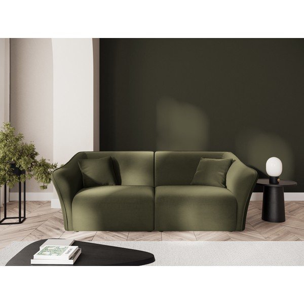 Zöld bársony kanapé 206 cm Tokyo – Cosmopolitan Design-image-1