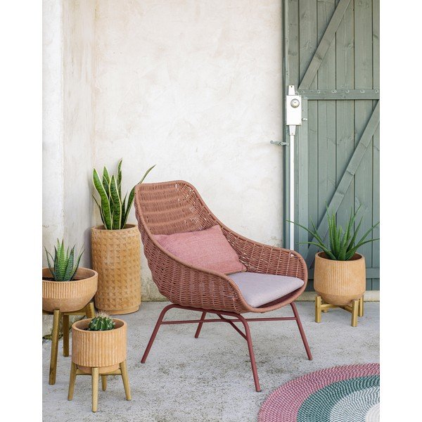 Denpasar terrakotta virágcserép fa állványon, ⌀ 33 cm - Kave Home-image-3