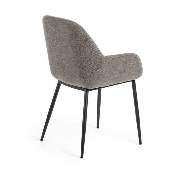 Szürke kárpitozott étkezőfotel Konna – Kave Home-image-3