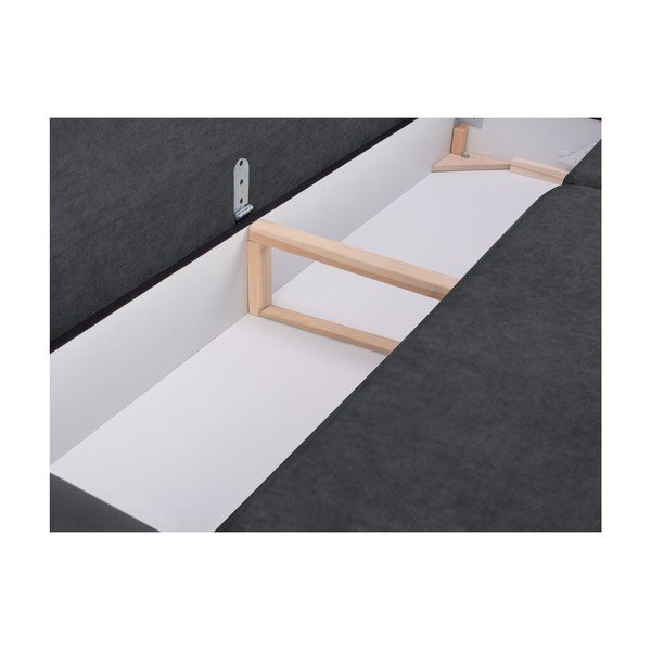 Orchid sötétszürke kihúzható háromszemélyes kanapé, ágyneműtartóval - Mazzini Sofas-image-3