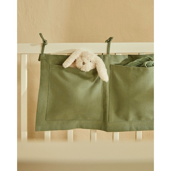 Zöld pamut zsebes tároló kiságyra 45 cm Laily – Kave Home-image-1