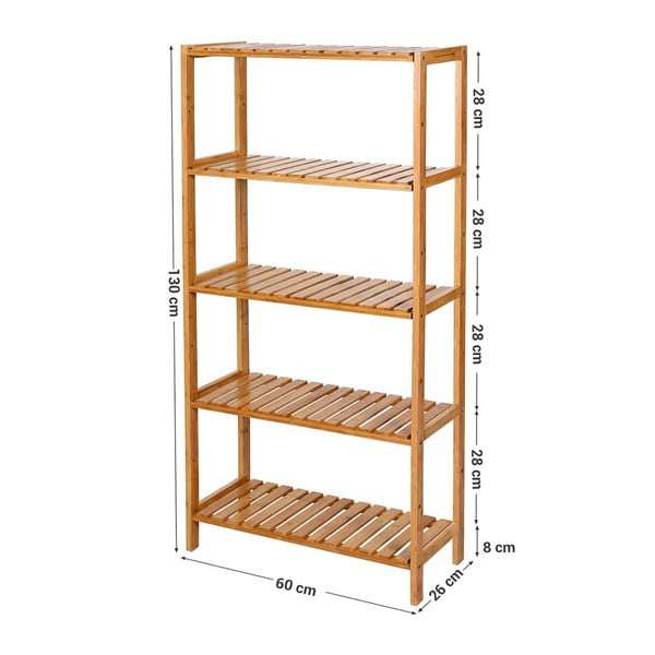 Bambusz polcos állvány, magasság 130 cm - Songmics-image-2