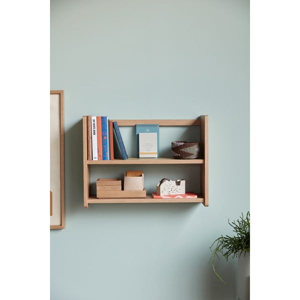 Natúr színű többszintes fali polc tölgyfa dekorral 60 cm Nomad – Hübsch-image-2