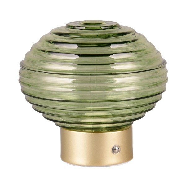 Zöld-aranyszínű LED dimmelhető asztali lámpa üveg búrával (magasság 14,5 cm) Earl – Reality