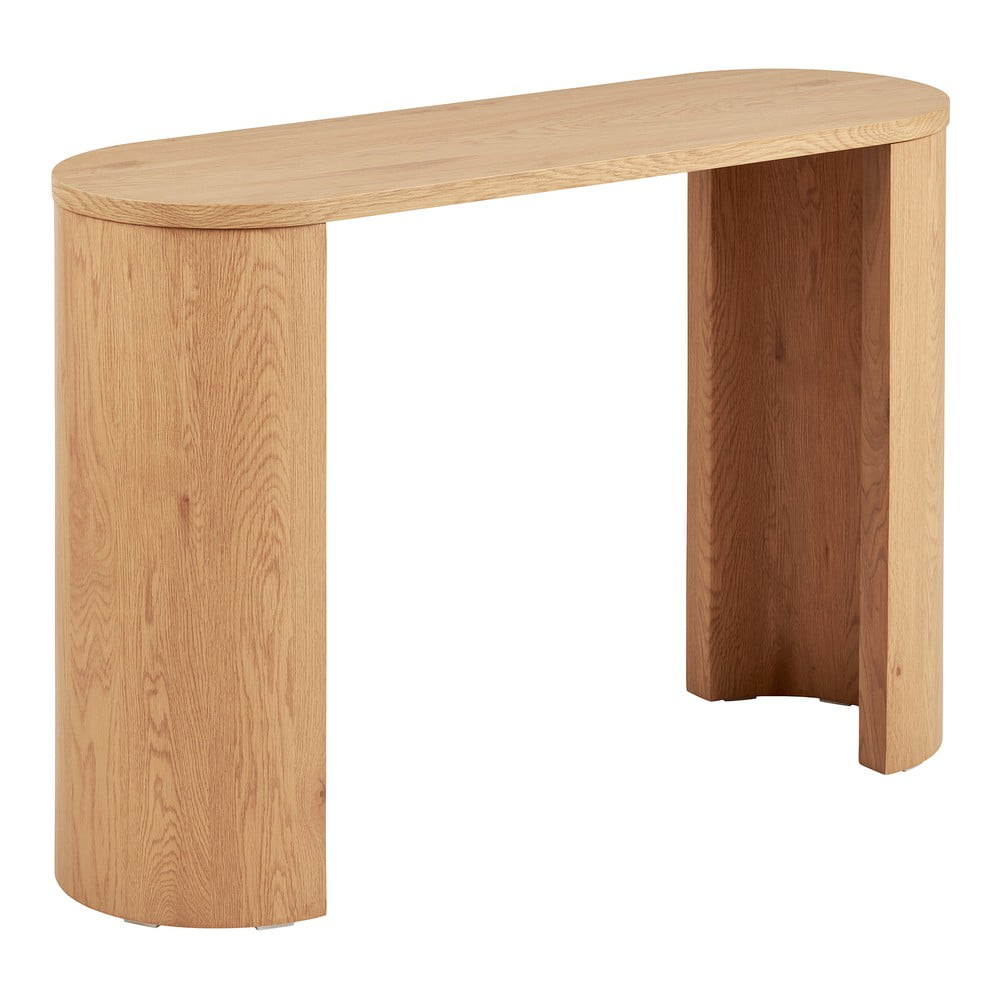 Natúr színű konzolasztal tölgyfa dekorral 38x114 cm Bibione  House Nordic