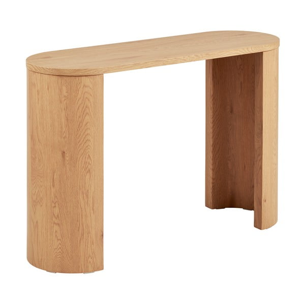 Natúr színű konzolasztal tölgyfa dekorral 38x114 cm Bibione – House Nordic