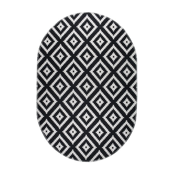 Fekete-fehér mosható szőnyeg 60x100 cm – Vitaus