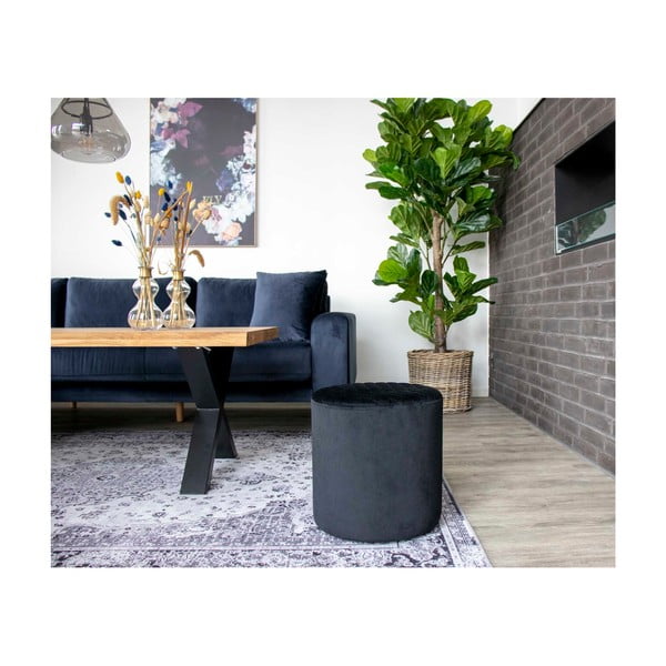 Ejby fekete puff, ø 34 cm - House Nordic-image-2