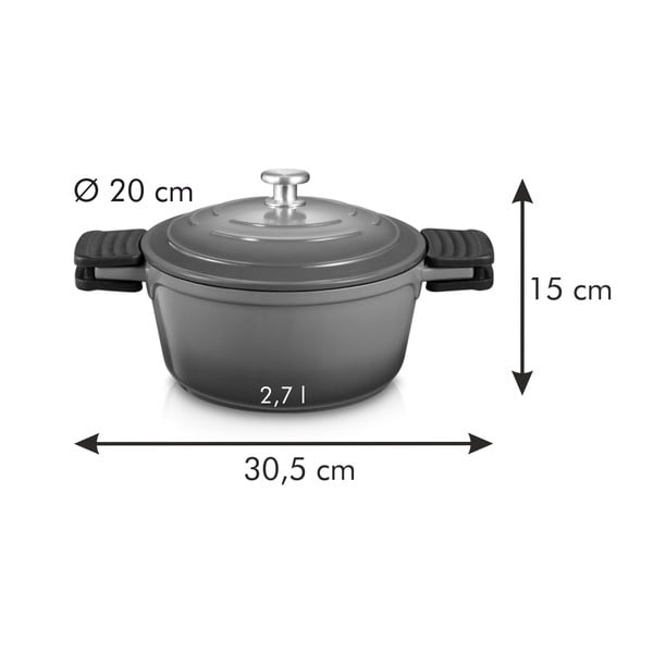 Indukciós tűzhelyhez alkalmas edény tapadásmentes felülettel 2.7 l Bordeaux – Tescoma-image-3