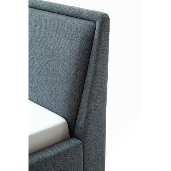 Zöld-kék kárpitozott franciaágy ágyrács nélkül 160x200 cm Frieda – Meise Möbel-image-4