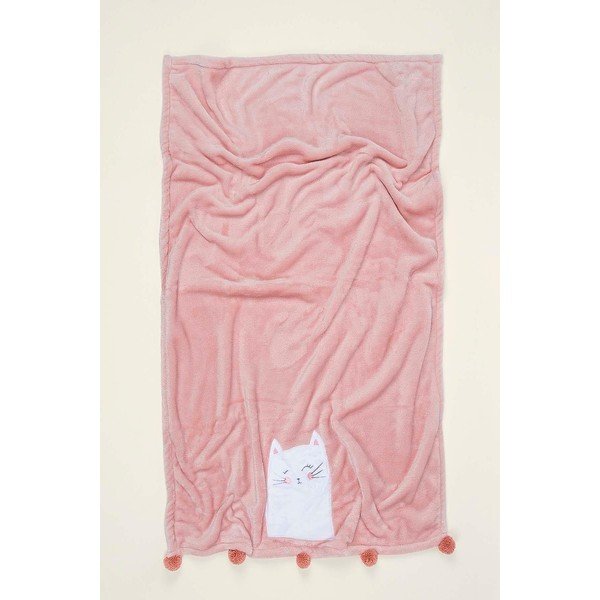 Rózsaszín pamut gyerek takaró 75x120 cm Kitty – Mijolnir-image-1