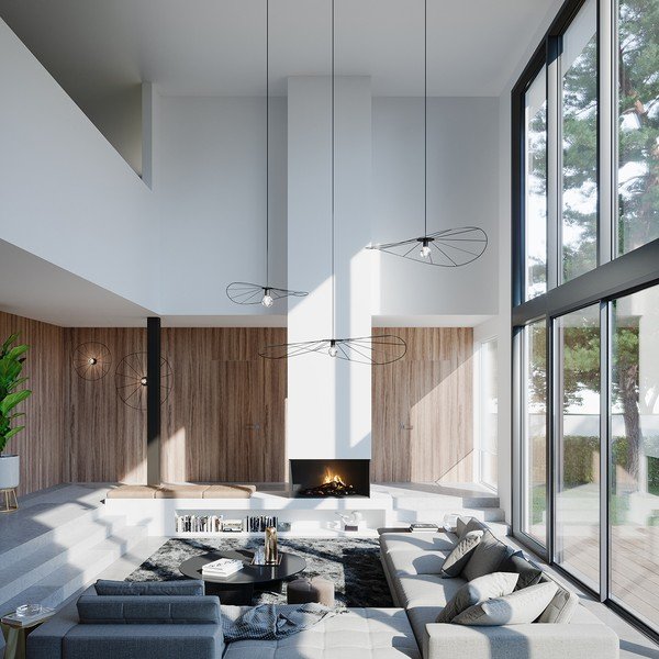 Fekete függőlámpa ø 140 cm Elliot – Sollux-image-4