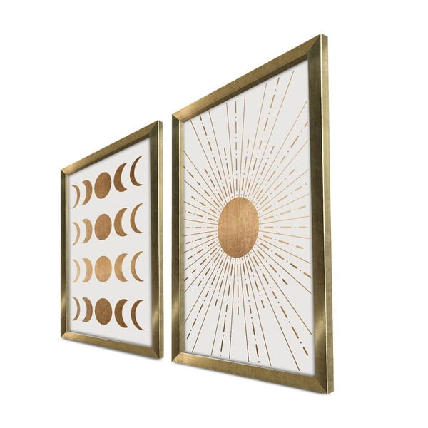 Kép szett 2 db-os 38x53 cm Moon & Sun – Wallity-image-2