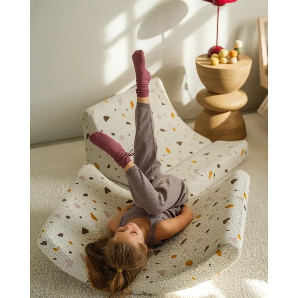 Fehér buklé-zsenília gyerek fotel Terrazzo Moon – Wigiwama-image-1