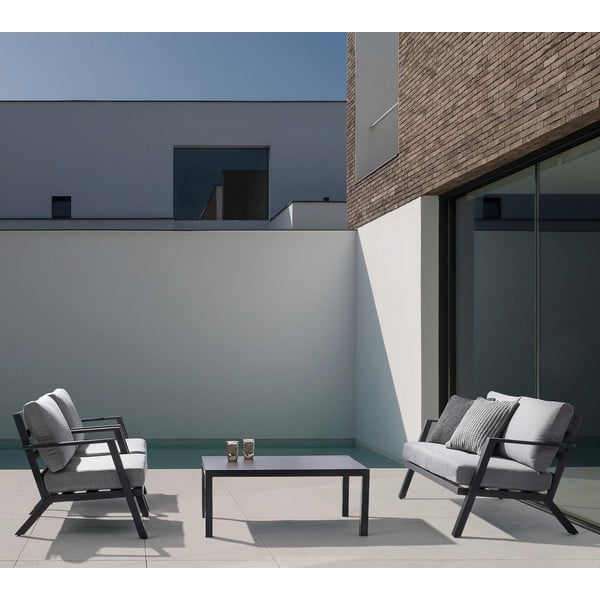 Szürke alumínium négyszemélyes kerti lounge szett Harley   – Bizzotto-image-1