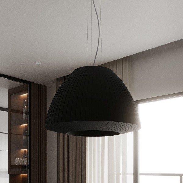 Fekete függőlámpa üveg búrával ø 60 cm Soprano - Sollux-image-3