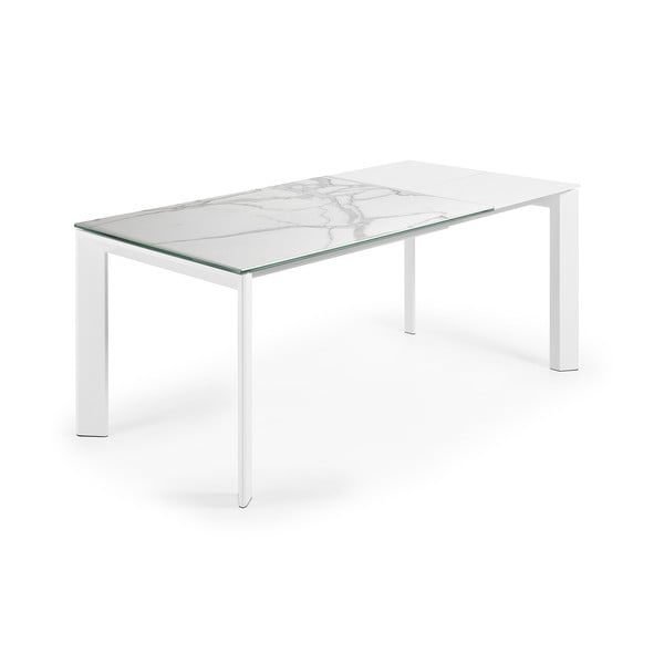 Bővíthető étkezőasztal márvány dekoros asztallappal, hosszabbító asztallappal 80x120 cm Axis – Kave Home-image-2