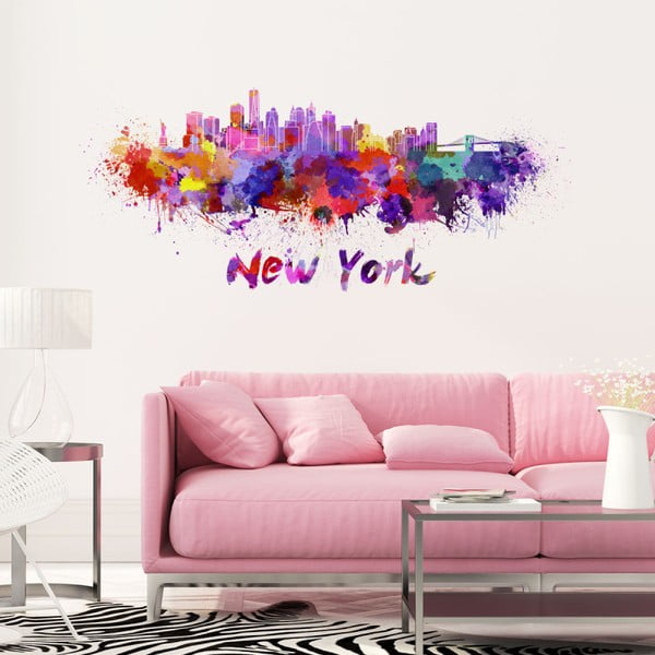 Wall Decal New York Design Watercolor falmatrica, 40 x 95 cm - Ambiance