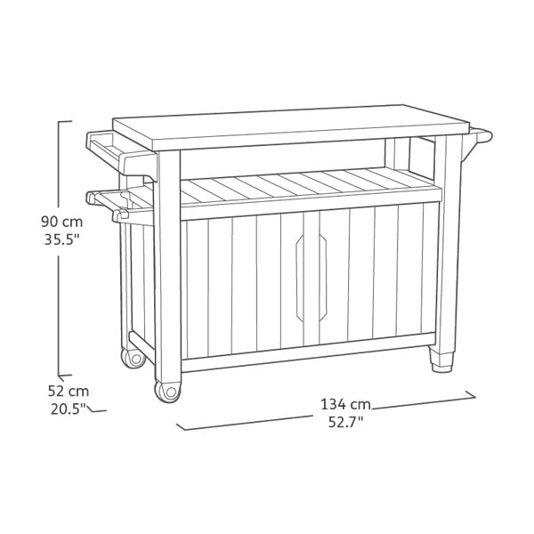 Tárolóasztal grillezéshez 134x52 cm Unity – Keter-image-3