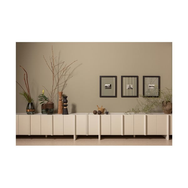 Krémszínű borovi fenyő moduláris TV-állvány 200x53 cm Basu – WOOOD-image-4