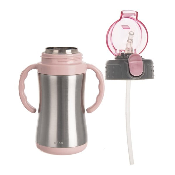 Világos rózsaszín rozsdamentes acél gyerek ivópalack 330 ml – Orion-image-2