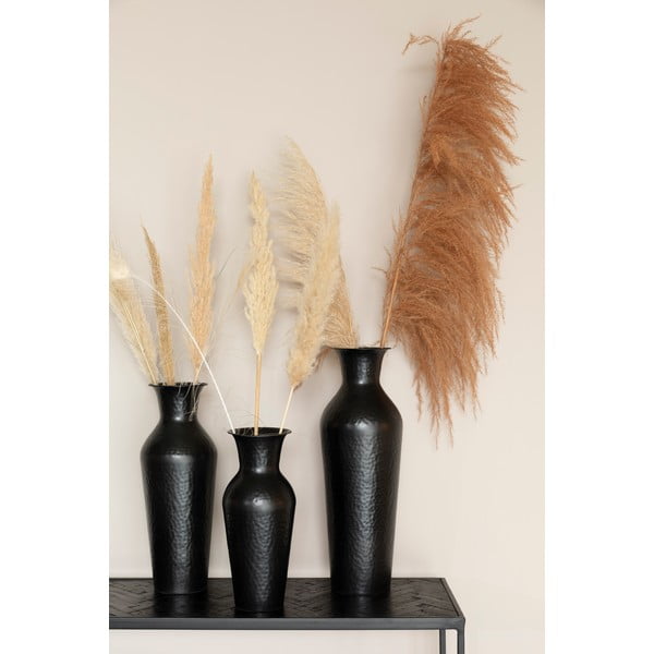 Fekete acél magas váza (magasság 49 cm) Dunja – White Label-image-1