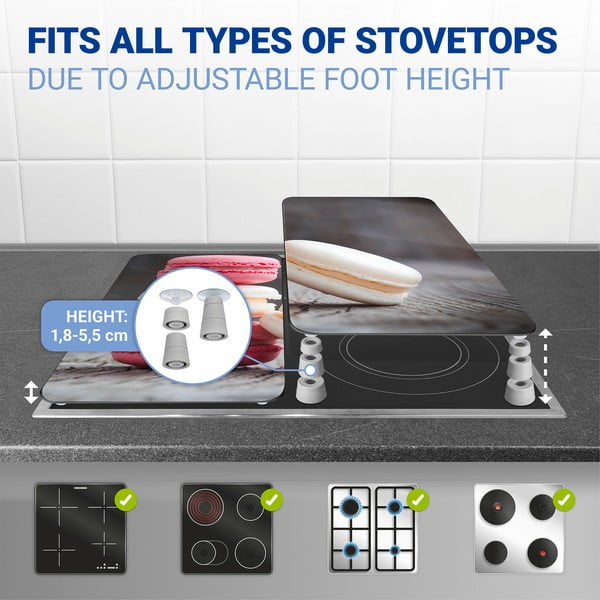 Edzett üveg tűzhely fedőlap szett 2 db-os 30x52 cm Macarons – Wenko-image-3