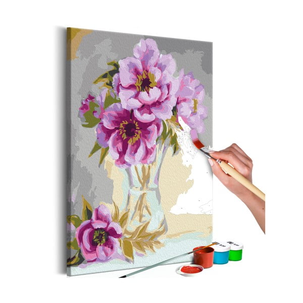Vase Flowers DIY készlet, saját vászonkép festése, 40 x 60 cm - Artgeist