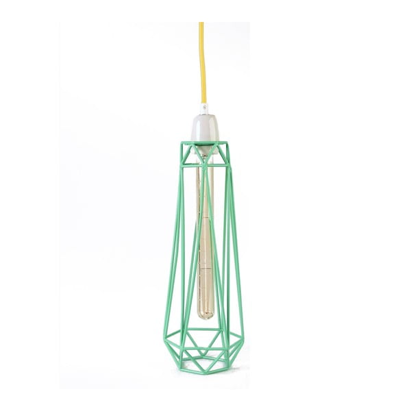 Diamond #2 lámpa zöld lámpaburával és sárga kábellel - Filament Style