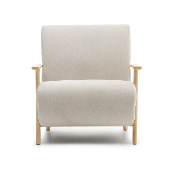 Bézs-krémszínű zsenília fotel Meghan – Kave Home-image-3