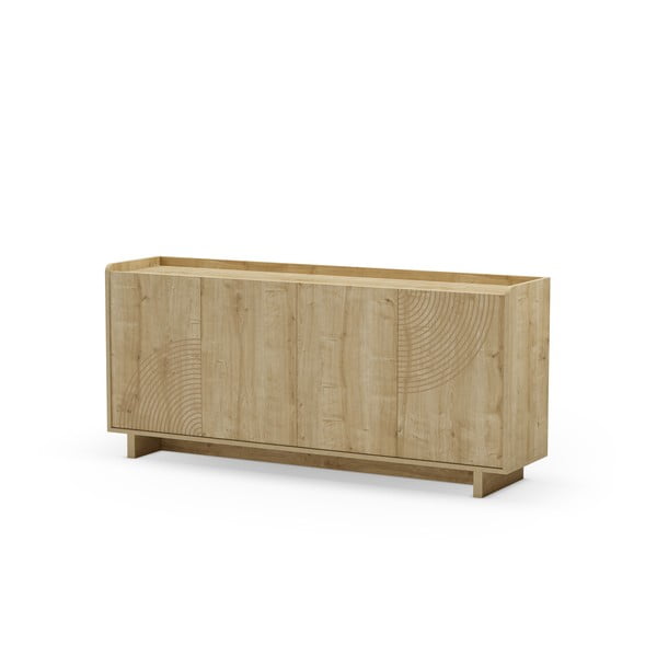 Natúr színű komód tölgyfa dekorral 180x80x40 cm Daira – Marckeric-image-2