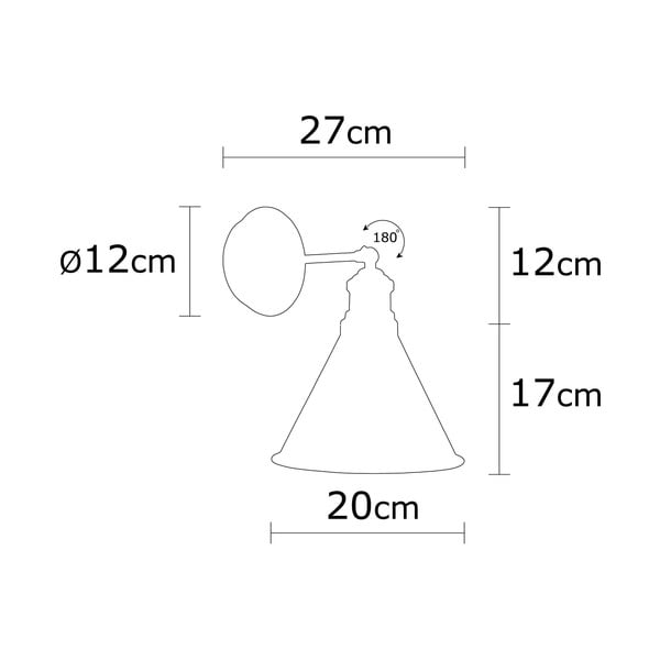 Fekete-aranyszínű fali lámpa ø 20 cm Tramino – Opviq lights-image-3