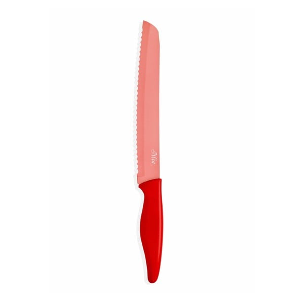 Piros kenyérvágó kés, hossza 20 cm - The Mia