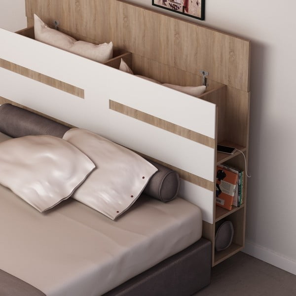 Eddo fejtámla és tároló fehér részletekkel - Homitis-image-1