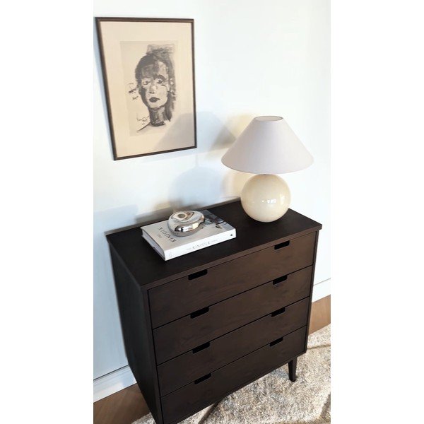 Sötét natúr színű tölgyfa komód 75x85x38 cm Garrison – Rowico-image-1
